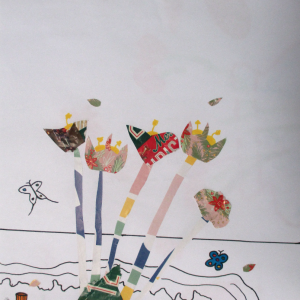 Ellie-6F-Nature morte aux fleurs et aux animaux de rivière